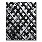 Modern Monochrome Intersecting Diagonal Grid Rug