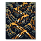 Golden Canyon Geometric Stairway Rug