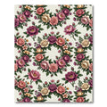 Romantic Peony Rose Garden Wreath Rug