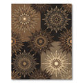 Golden Starburst Medallion Geometric Arrangement Rug