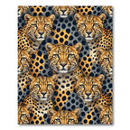 Leopard Spots And Faces Ochre Gray Rug