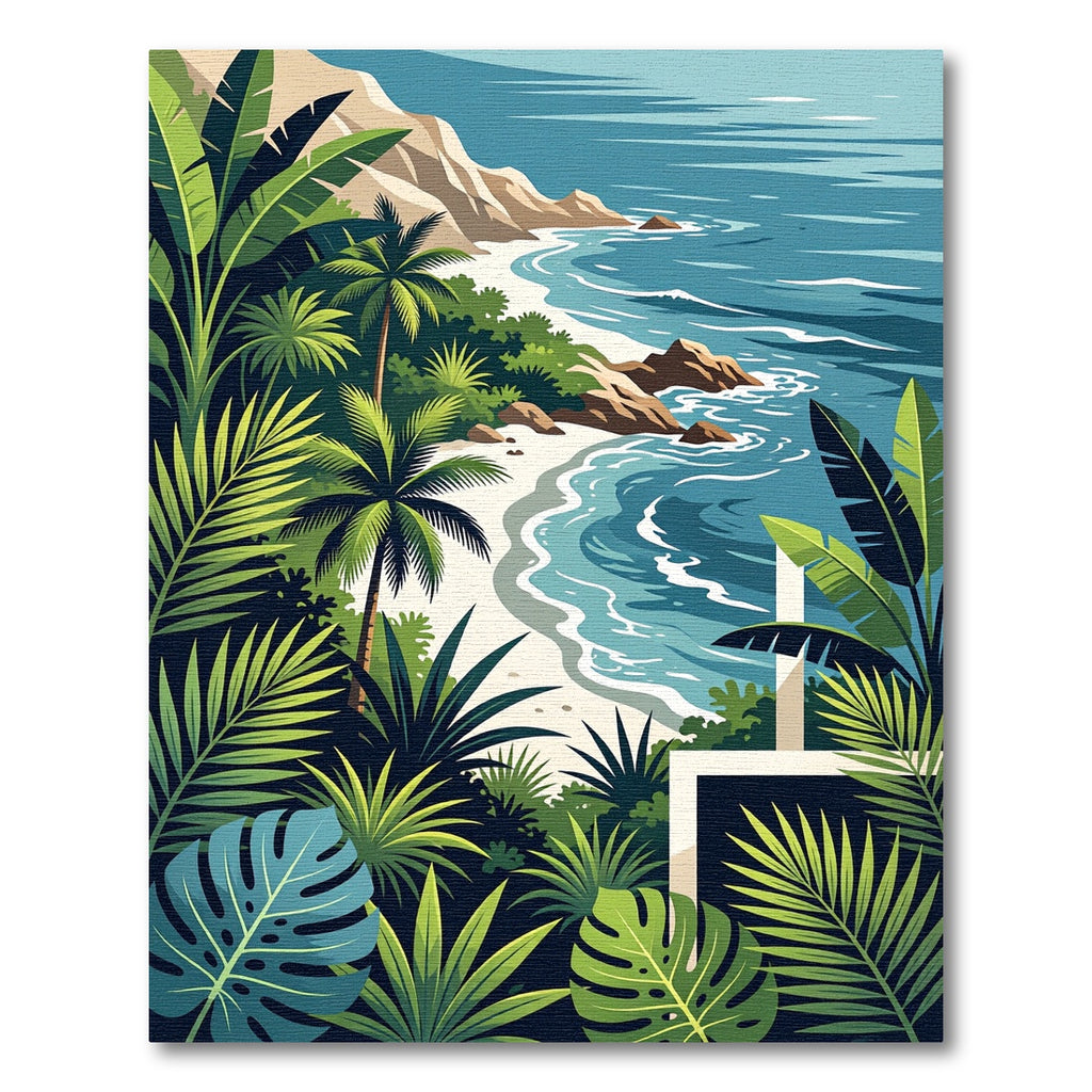 Tropical Jungle Beach Coastal Paradise Rug