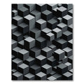 Modern Isometric Charcoal Geometric Cube Rug