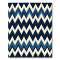 Bold Navy Blue Zigzag Chevron Rug