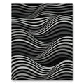 Monochromatic Black Gray Wave Rug