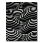 Monochromatic Black Gray Wave Rug
