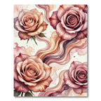 Ethereal Watercolor Rose Pastel Floral Flow Rug