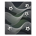 Monochrome Soccer Ball Flowing Net Rug