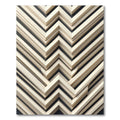 Modern Light Beige Chevron Layered Rug