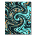 Teal and Copper Marble Swirl Rug