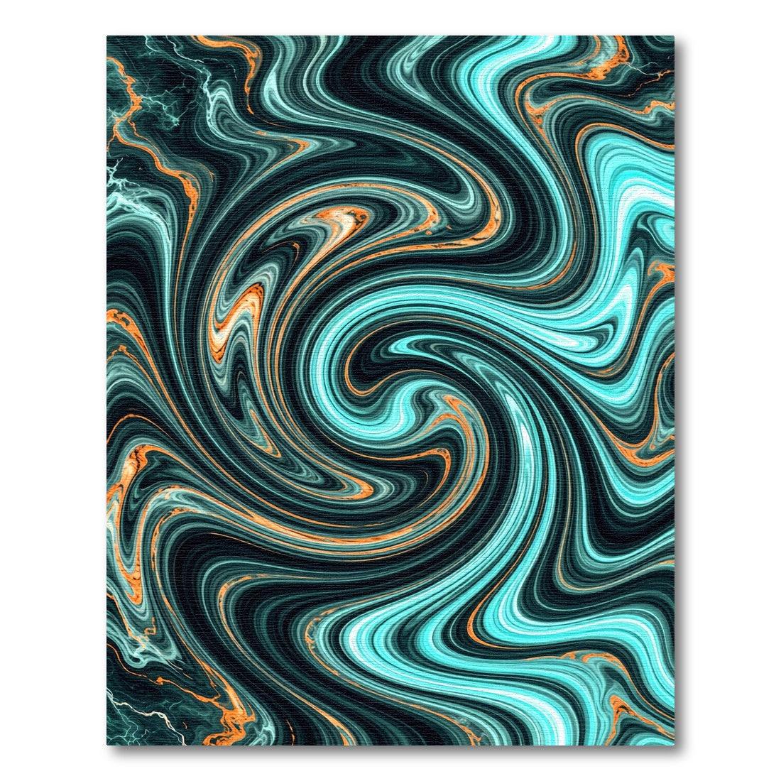 Teal and Copper Marble Swirl Rug