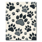 Whimsical Charcoal Animal Paw Track Rug