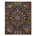 Golden Floral Medallion Indigo Royal Accents Rug
