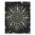 Celestial Monochrome Sunburst Star Medallion Rug