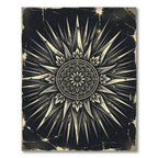 Celestial Monochrome Sunburst Star Medallion Rug