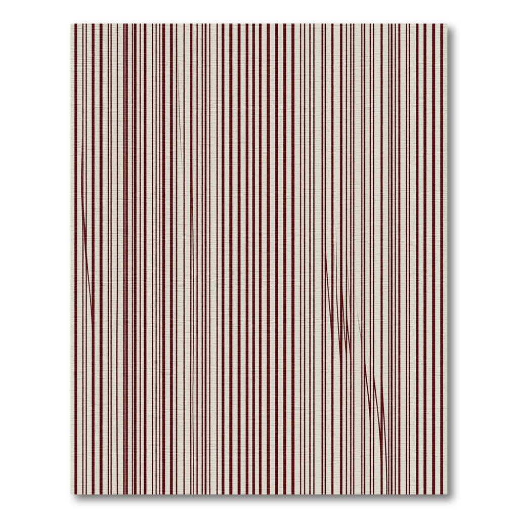 Rich Burgundy Cream Vertical Lines Rug