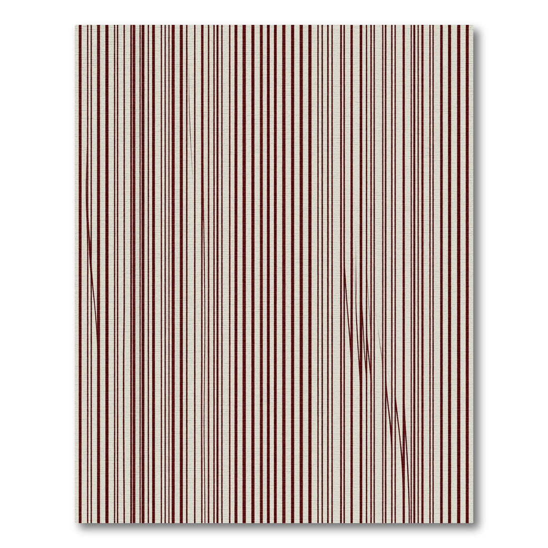 Rich Burgundy Cream Vertical Lines Rug