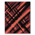 Bold Crimson Black Abstract Brush Strokes Rug