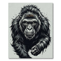 Intense Monochrome Silverback Gorilla Portrait Rug