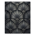 Sophisticated Metallic Silver Art Deco Fan Rug