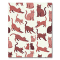 Whimsical Dusty Rose Cat Illustrator Rug