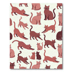 Whimsical Dusty Rose Cat Illustrator Rug