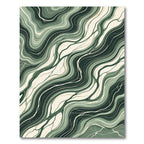 Abstract Emerald Wave Fluid Marble Rug