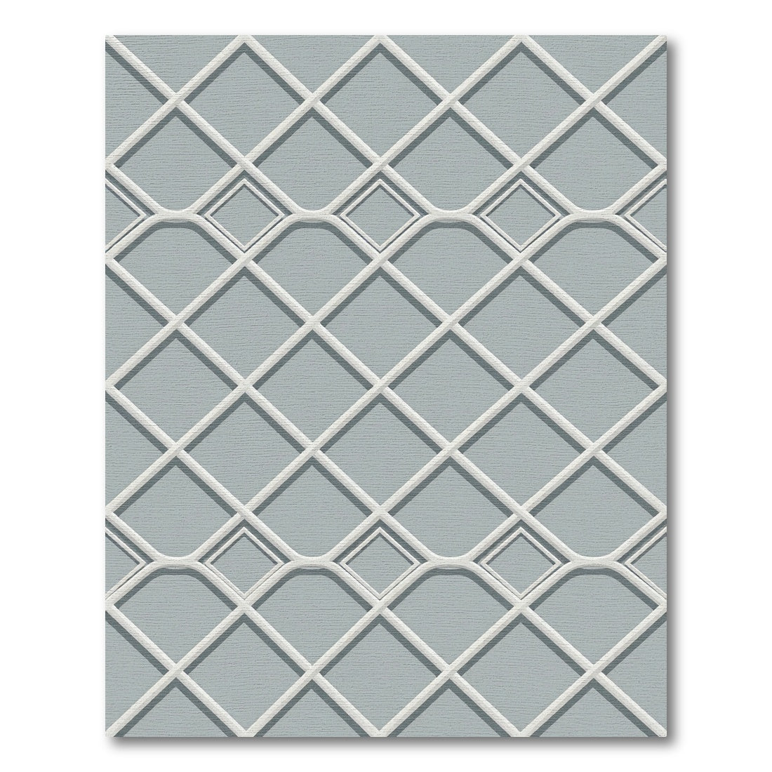 Geometric Diamond Grid Slate Gray Rug