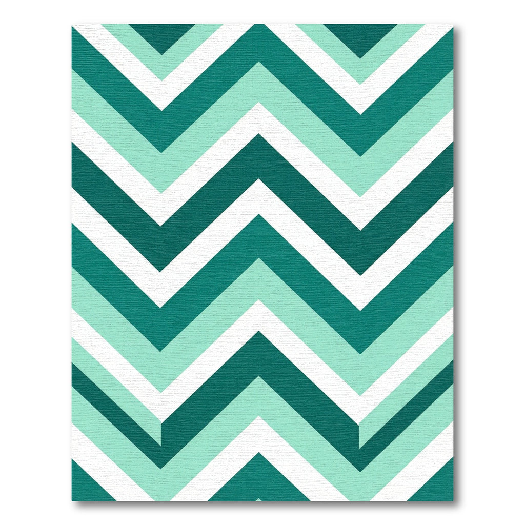 Teal Mint Chevron Geometric Stripe Rug