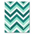 Teal Mint Chevron Geometric Stripe Rug