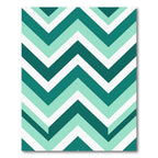 Teal Mint Chevron Geometric Stripe Rug