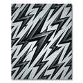 Sharp Black Lightning Bolt Graphic Rug