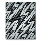 Sharp Black Lightning Bolt Graphic Rug