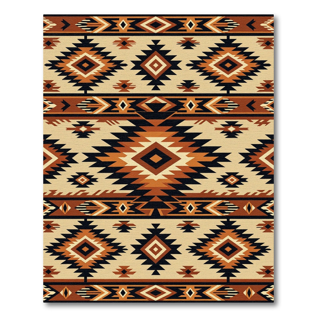 Bold Earthy Geometric Southwest Diamond Rug