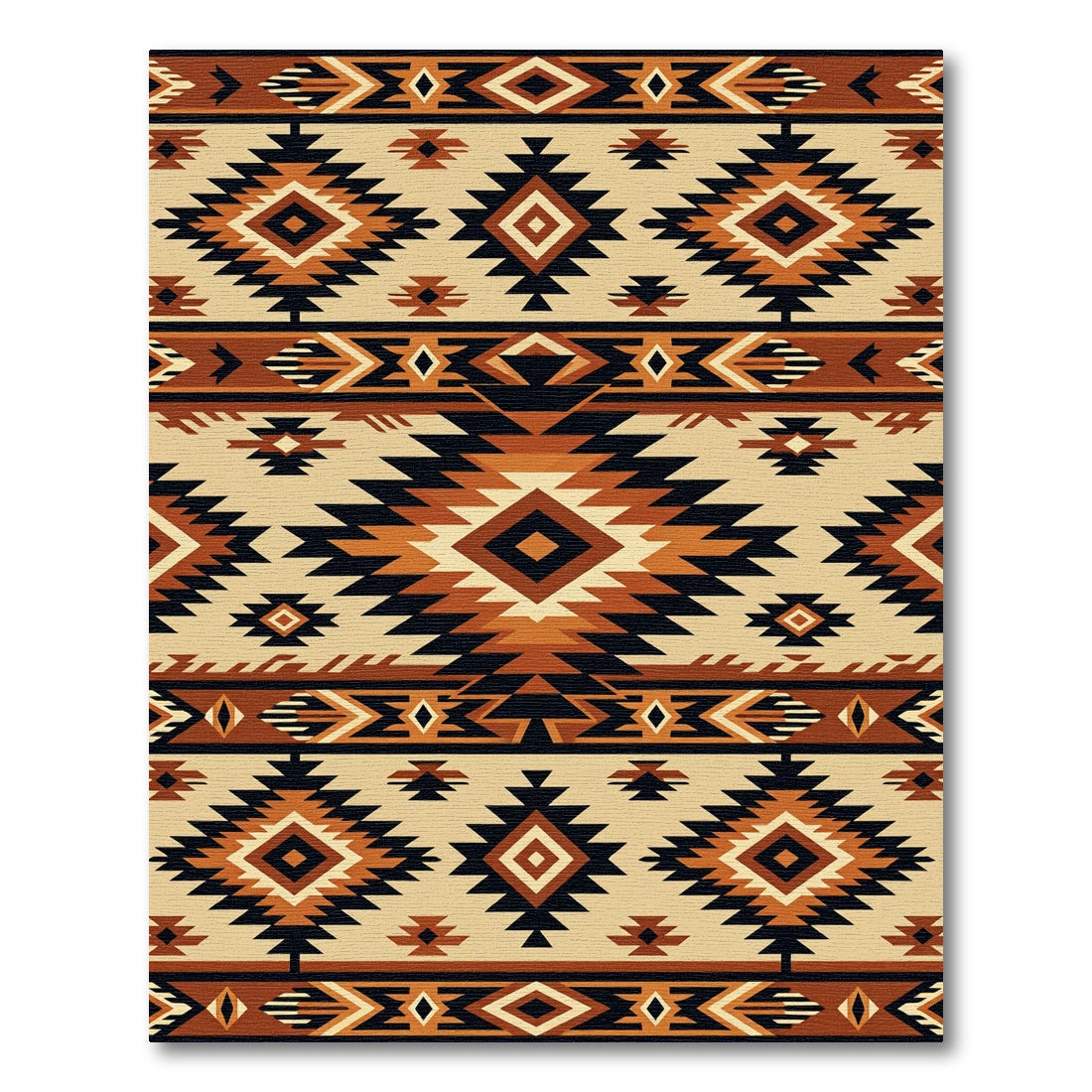 Bold Earthy Geometric Southwest Diamond Rug