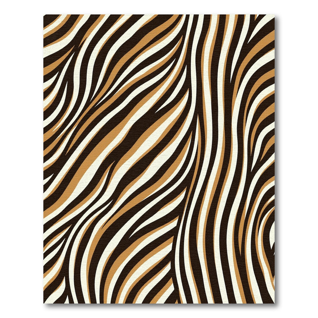 Abstract Caramel and Onyx Zebra Stripe Rug