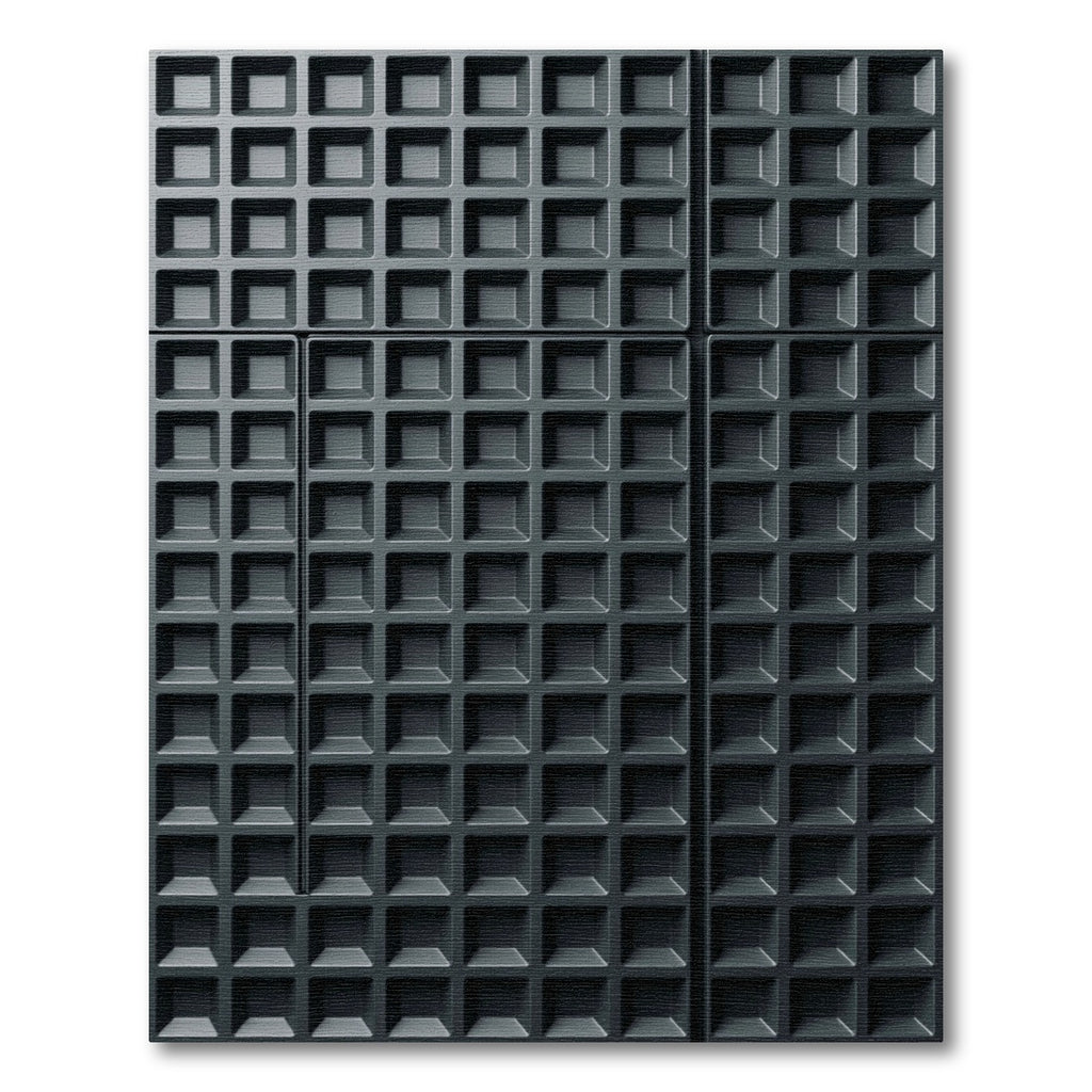 Minimalist Charcoal Grid Geometric Square Rug