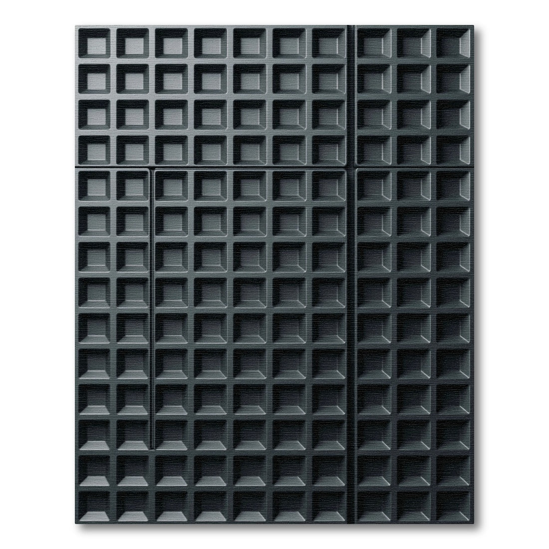 Minimalist Charcoal Grid Geometric Square Rug