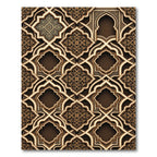 Intricate Gold Filigree Royal Archwork Rug