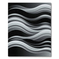 Modern Monochrome Flowing Abstract Waves Rug