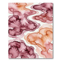 Abstract Burgundy and Terracotta Ink Flow Rug