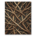 Brown Twig Intertwine Woodland Pattern Rug