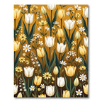 Golden Tulip and Daisy Meadow Botanical Rug