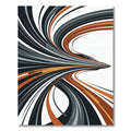 Modern Abstract Charcoal and Copper Streamline Rug