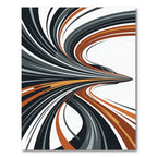 Modern Abstract Charcoal and Copper Streamline Rug