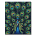 Elegant Teal Peacock Feather Symmetry Rug