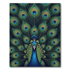 Elegant Teal Peacock Feather Symmetry Rug