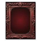 Ornate Oxblood Baroque Filigree Frame Rug