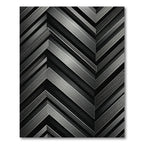Metallic Charcoal Chevron Geometric Rug