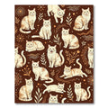 Cream Cats with Earthy Sunbursts Rug